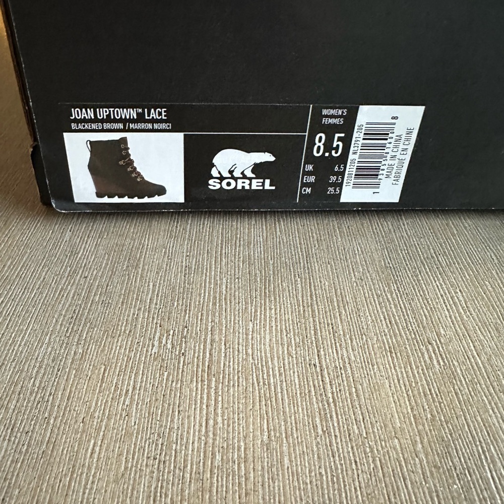 Sorel Joan uptown lace blackened Brown Lace-Up Boots 8.5 - Picture 2 of 5